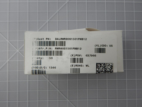 Lot of 30 Vishay RWR80S1501FMB12    RES WW EGS-3-80 1.5K 1%
 For Sale