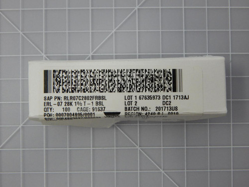 Lot of 83 Vishay RLR07C2802FRBSL    RES 28K OHM 1% 1/4W AXIAL	 For Sale