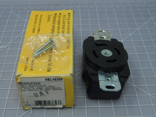 Hubbell HBL45205  4 Pole 5 Wire Twist Lock Receptacle For Sale