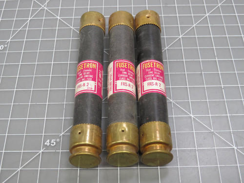 Lot of 3 Fusetron FRS-R 2  Dual Element Time Delay Current Limiting Fuse For Sale