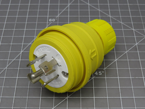 Woodhead 1301470034 26W83 Plug - Watertite Turnexwatert Nema 20A 3 PY 347/600V Neotex Rubber - Yellow For Sale