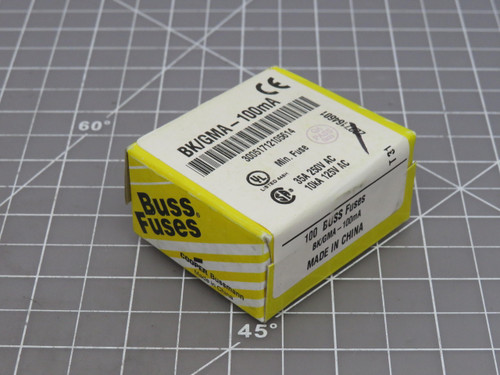 Lot of 200 Bussman BK/GMA-100mA  Mini Glass Fuses For Sale