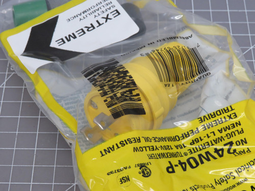 Lot of 10 Woodhead 1301460205 24W04-P Plug Locking Blade 2 Position/2 Wire NEMA L1-15 125V Cord Grip For Sale