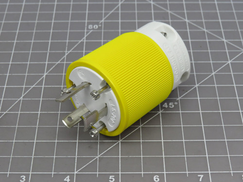 Woodhead 1301450010 26T47YL Safeway Plug 2 Pole/3 Wire  NEMA L5-20 125V Yellow For Sale