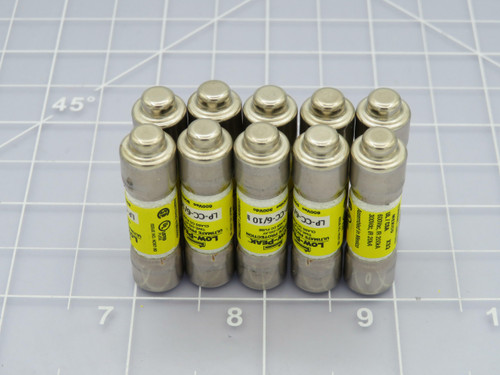 Lot of 10 Cooper LP-CC-6/10  Low-Peak Class CC Fuses 600 VAC 300 VDC  For Sale