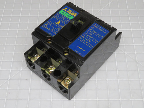Mitsubishi NF30-CB  No Fuse Breaker 3 Amp 3 Pole 250 VAC  For Sale
