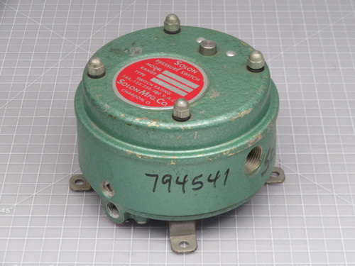 Solon 6PS2RW Nema 4 Pressure Switch 0-15 PSI 15 Amp 125/250/460 VAC   For Sale