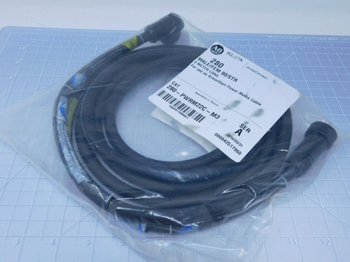 Allen-Bradley 280-PWRM22C-M3    280 Male/Female 90/STR Armorstart Power Media Cable 3 M For Sale