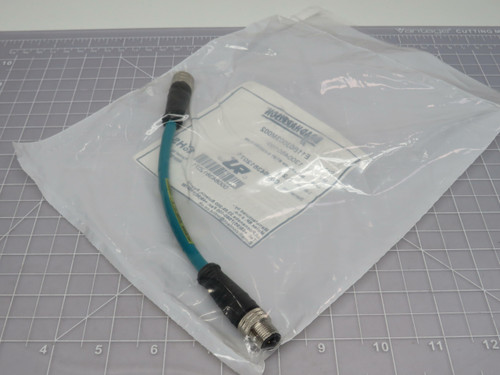 Brad Harrison 1300480193 E11B03003M002 Micro-Change (M12) Double-Ended Cordset 4 Poles Male (Straight) to Female (Straight) Crossover 24 PVC Cable For Sale