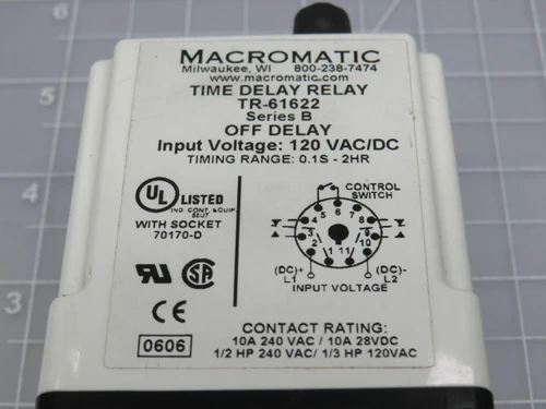 Dayton TR-61622 Series B Time Delar Relay 120VAC For Sale