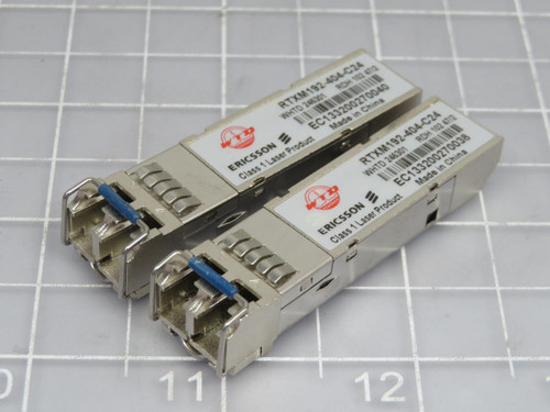 LOT OF 2 ERICSSON RDH 102 47/2 RTXM192-404-C24 1.25GBPS SINGLE-MODE FIBER 8KM 1310NM SFP OPTICAL TRANSCEIVER MODULE T199494