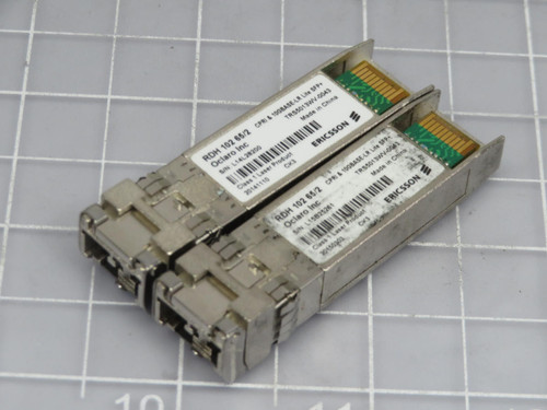 LOT OF 2 ERICSSON RDH 102 65/2 L14L28200 ERICSSON COMPATIBLE RDH 102 65/2 SFP+ MODULE T199499