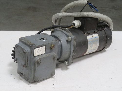 USED LEESON C42D17FC28A DC PERMANENT MAGNET MOTOR W CFC GEAR REDUCER T265338 For Sale