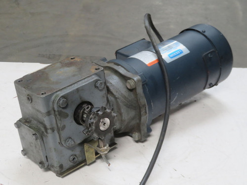USED LEESON C42D17FK1C DC PERMANENT MAGNET MOTOR W CFC GEAR REDUCER T265340 For Sale