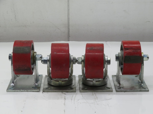 USED LOT OF 4 MEGA CASTER HEAVY DUTY CASTER WHEELS 5X3 IN T265804 For Sale