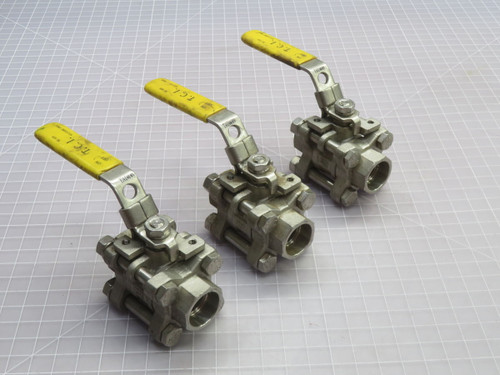 USED LOT OF 3 T.C.I. TC-03S BALL VALVE T266543 For Sale