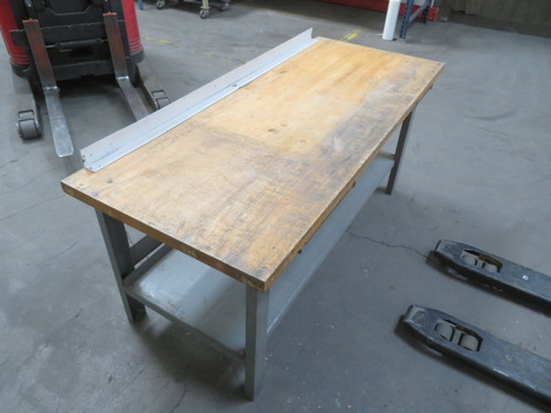 USED VINTAGE INDUSTRIAL WOOD TOP TABLE 72X30X35 T267565 For Sale