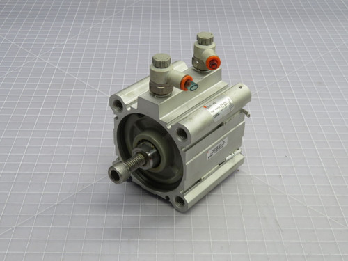 USED SMC CDQ2A63-30DZ DOUBLE-ACTING COMPACT PNEUMATIC CYLINDER T268111 FOR SALE