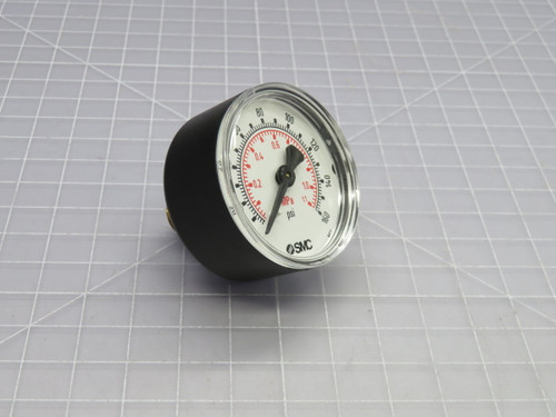 USED LOT OF 3 SMC PNEUMATIC AIR PRESSURE GAUGES T268218 FOR SALE