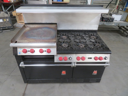 USED WOLF 36" 6 BURNERS WITH AN ADDITIONAL GRIDDLE/WARMER T268398 FOR SALE