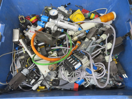 USED LOT OF 60 LBS MIXED LOT OF AUTOMATION VALVES SWITCHES AND PARTS BH0840 FOR SALE