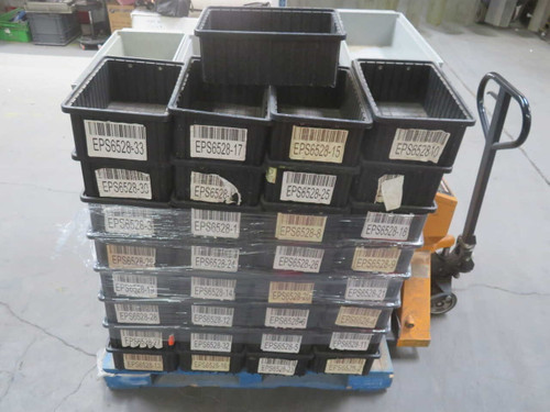 USED LOT OF 33 VELOSTAT 4425A ELECTRICALLY CONDUCTIVE PLASTIC TOTE BOXES T270987 FOR SALE