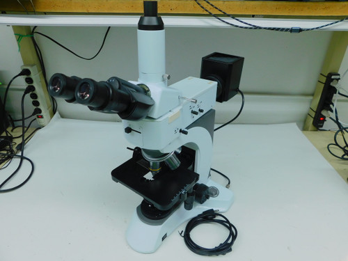 USED AMSCOPE ME520T TRINOCULAR BIOLOGICAL MICROSCOPE WITH 1000X M7777 FOR SALE