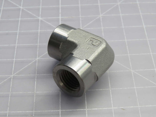 USED LOT OF 2 PARKER 1/4DD-S INDUSTRIAL PIPE FEMALE ELBOW T271012 FOR SALE