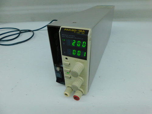 USED KIKUSUI PAK20-18A REGULATED DC POWER SUPPLY 0-20V/0-18A, 350W FOR SALE