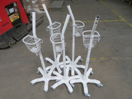 USED LOT OF 5 WELCH ALLYN 413165 SPOT MONITOR MOBILE WORK SURFACE STANDS T272319 FOR SALE