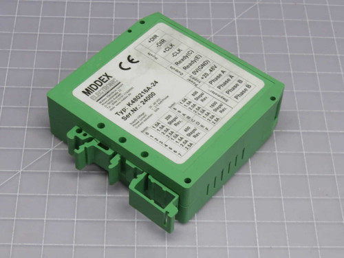 USED LOT OF 2 MIDDEX-ELEXCTRIC K480216A-24 TWO-PHASE STEPPER MOTOR DRIVER, DIN-RAIL MOUNT FOR SALE