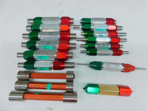 USED LOT OF 17 BURNDY MIXED LOT OF GO-NOGO PIN GAUGES DIFFERENT SIZES FOR SALE
