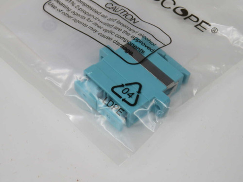 NOB LOT OF 25 COMMSCOPE 760255434 SC DUPLEX MULTIMODE FIBER ADAPTER, AQUA FOR SALE
