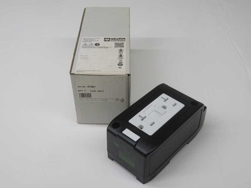 NIB MURR ELEKTRONIK 67981 NEMA DIN-RAIL MOUNTED DUPLEX POWER OUTLET/RECEPTACLE MODULE, 16A/250V FOR SALE