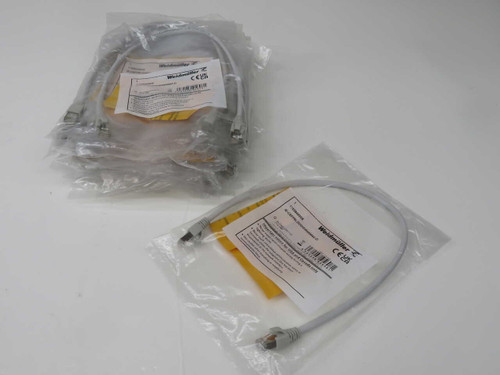 NOB LOT OF 20 WEIDMÜLLER 1165940005 IE-C6FP8LD0005M40M40-D SHIELDED INDUSTRIAL ETHERNET CAT6A PATCH CABLE, 0.5M, M12-STYLE CONNECTOR ENDS FOR SALE