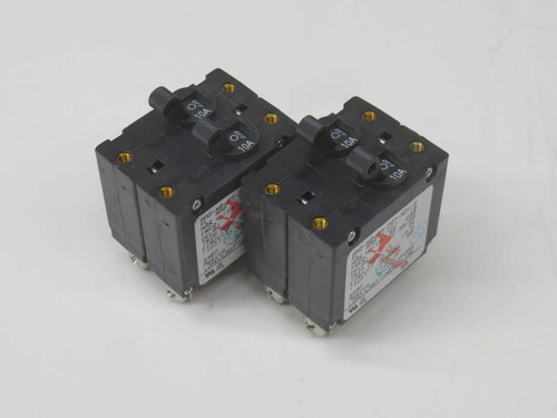 NOB LOT OF 2 CARLING AA2-X0-09-727-X21-P HYDRAULIC-MAGNETIC CIRCUIT BREAKER, 2-POLE TOGGLE, 10A FOR SALE