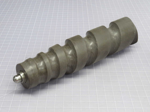 USED LOT OF 2 WORM SPIRAL PLASTIC WORM SPIRAL (INFEED SCREW), TRIANGULAR DRIVE BORE, PAIR FOR SALE