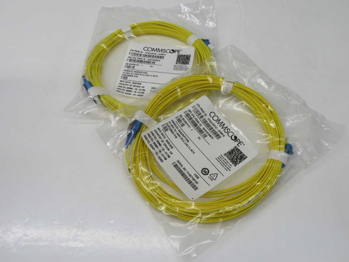 NOB LOT OF 2 COMMSCOPE FFWLCSC42-JXM015 FIBER OPTIC PATCH CORD, LC TO SC, SINGLE-MODE, 1.6 MM SIMPLEX, LSZH, YELLOW FOR SALE