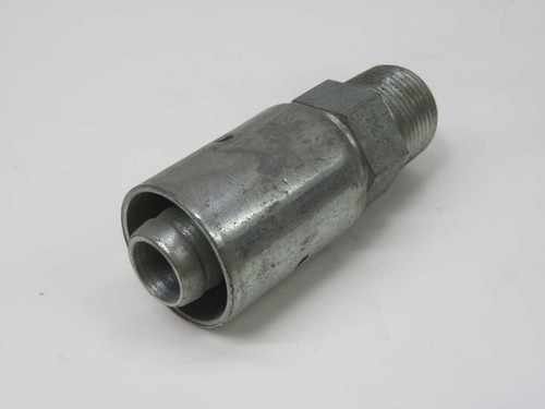NOB LOT OF 70 HYDRAULIC HOSE CRIMP FITTING, STRAIGHT, MALE NPT THREAD, STEEL (BULK LOT) FOR SALE