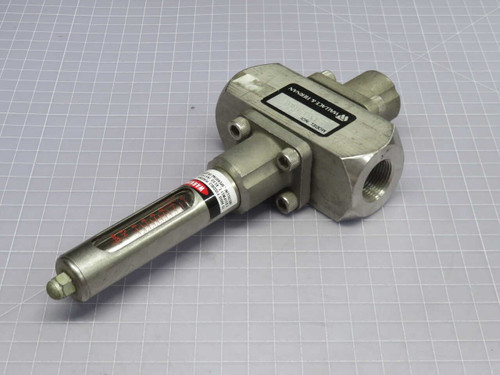 USED WALLACE & TIERNAN 5120M12333XXL VARIABLE-AREA FLOW METER, STAINLESS STEEL BODY, DIRECT-VIEW SIGHT TUBE FOR SALE