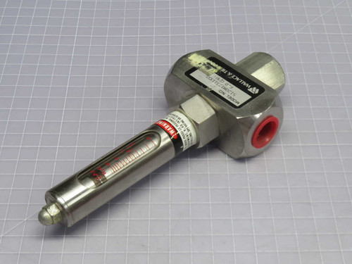 USED WALLACE & TIERNAN 5120M12311XXL VARIABLE-AREA FLOW METER, STAINLESS STEEL BODY, 0-6.0 GPH WATER SCALE FOR SALE