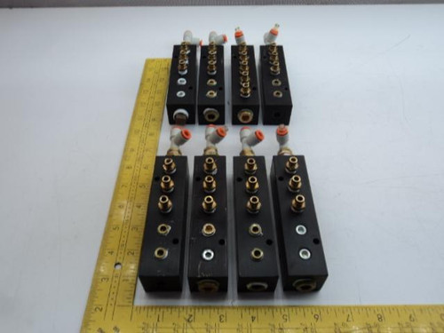 LOT OF 8   PNEUMATIC CONTROL VALVE BLOCKS T18945