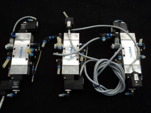 LOT OF 2 FESTO JMFM-5-1/4-S-B KMC-1-24-10-LED SOLENOID VALVES T20797