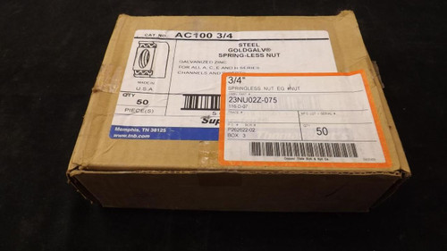 LOT OF 50 CSBN 3/4" SPRINGLESS NUT EG 23NU02Z-075 T22269