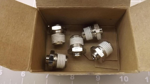 LOT OF 5 PARKER XW68ML-5/32-4 PNEUMATIC TUBE FITTINGS T23505