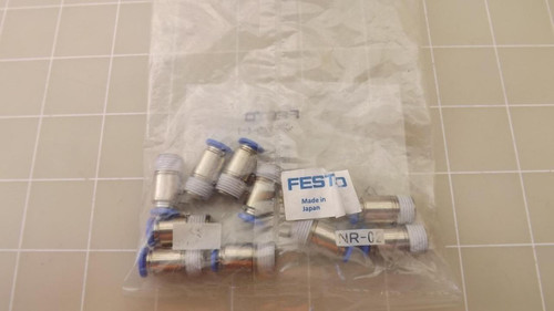LOT OF 10 FESTO QS-1/8-4-I PUSH-IN FITTINGS T24364
