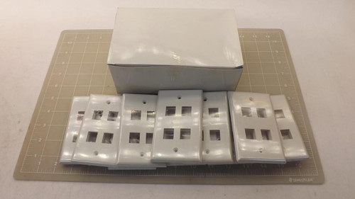 LOT OF 10 HONEYWELL REC204W 4 PORT MULTIMEDIA WALL WHITE FACE PLATES T25204