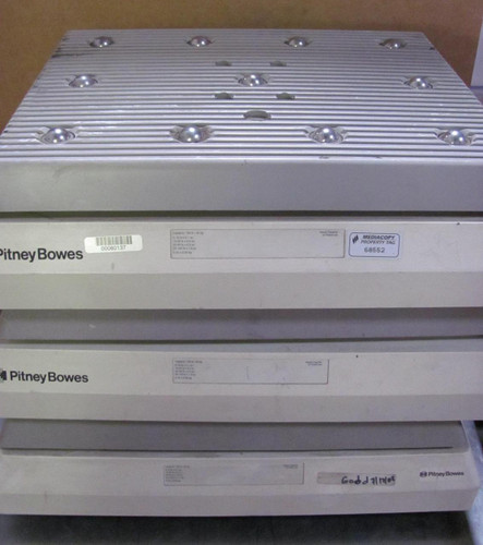 LOR OF 3 PITNEY BOWES ROLLER PLATFORM SCALES 100 LBS CAP