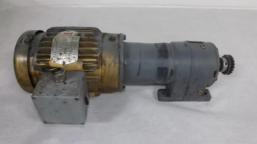 BALDOR SUPER-E SEW-USOCOME 1 HP AC MOTOR FRAME 143TC W/ GEAR REDUCER T31664