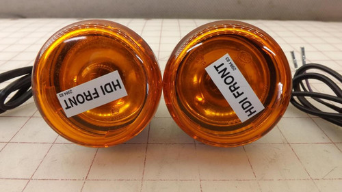 PAIR OF HARLEY DAVIDSON GRAY CHROMED BULLET TURN SIGNALS P21W HDI